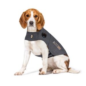 Dark Gray Dog “thunder shirt” for calming an anxious dog